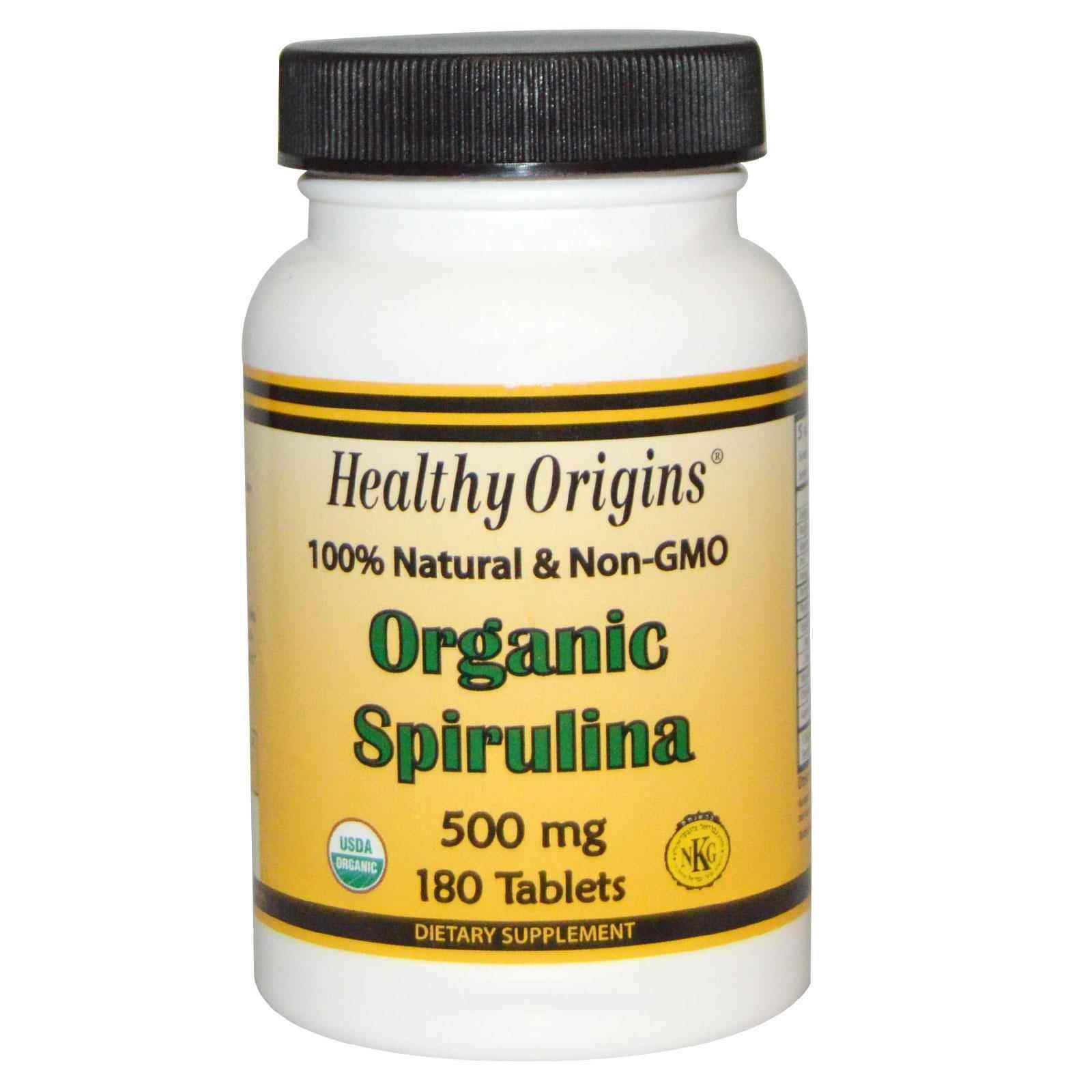 Спіруліна Healthy Origins Spirulina органік 500 мг, 180 таблеток (HOG-88235)