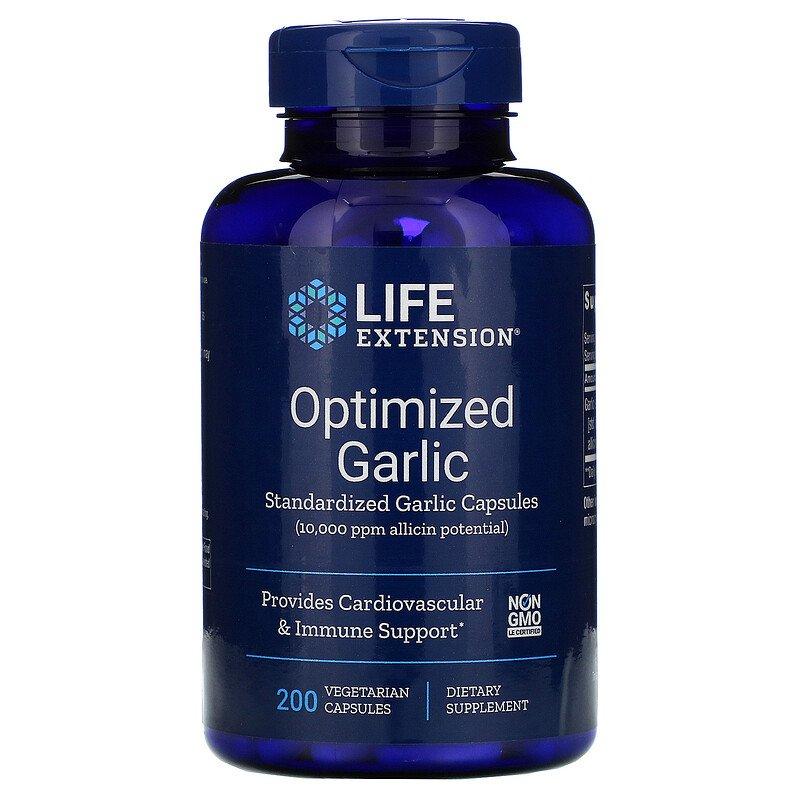 Часник Life Extension Optimized Garlic стандартизований, 200 капсул (LEX-13942)