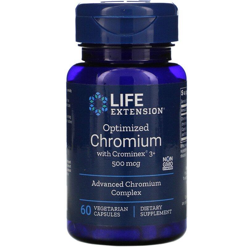 Хром Life Extension Chromium оптимізований 500 мкг, 60 капсул (LEX-15046)