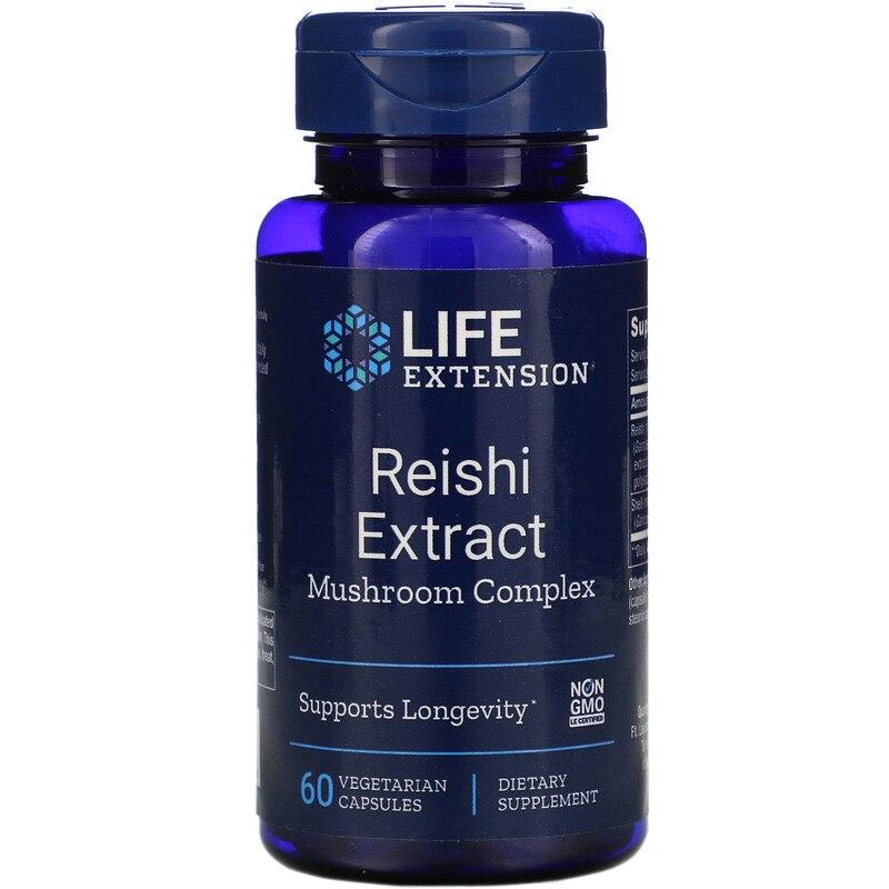 Гриби рейші Life Extension Reishi грибний комплекс екстракт, 60 кап. (LEX-17086)