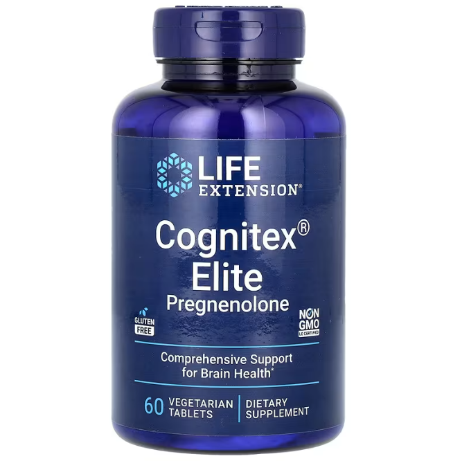 Поліпшення роботи мозку Life Extension прегненолон Cognitex Elite Pregnenolon, 60 вегетаріанських таблеток (LEX-23976)