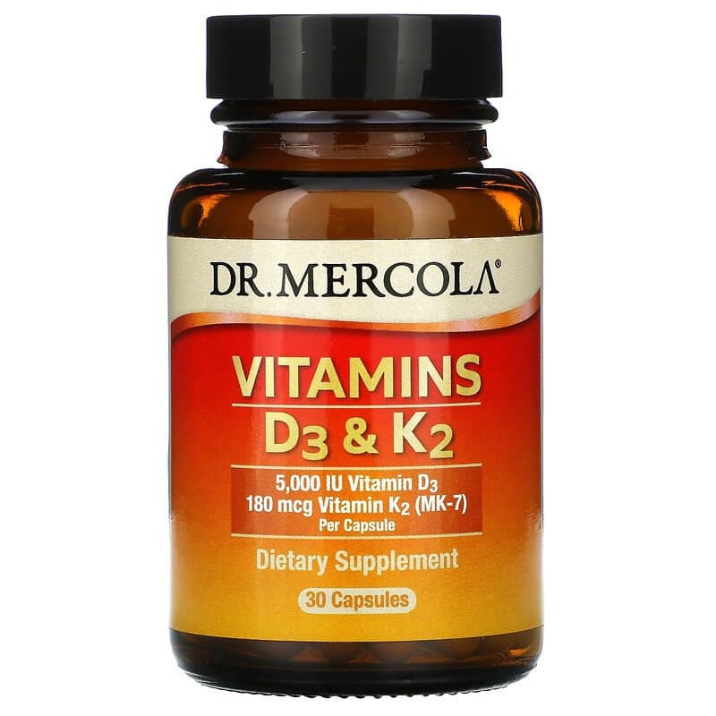 Вітамін Д3 і К2 Dr. Mercola Vitamins D3 & K2, 30 капсул (MCL-01691)