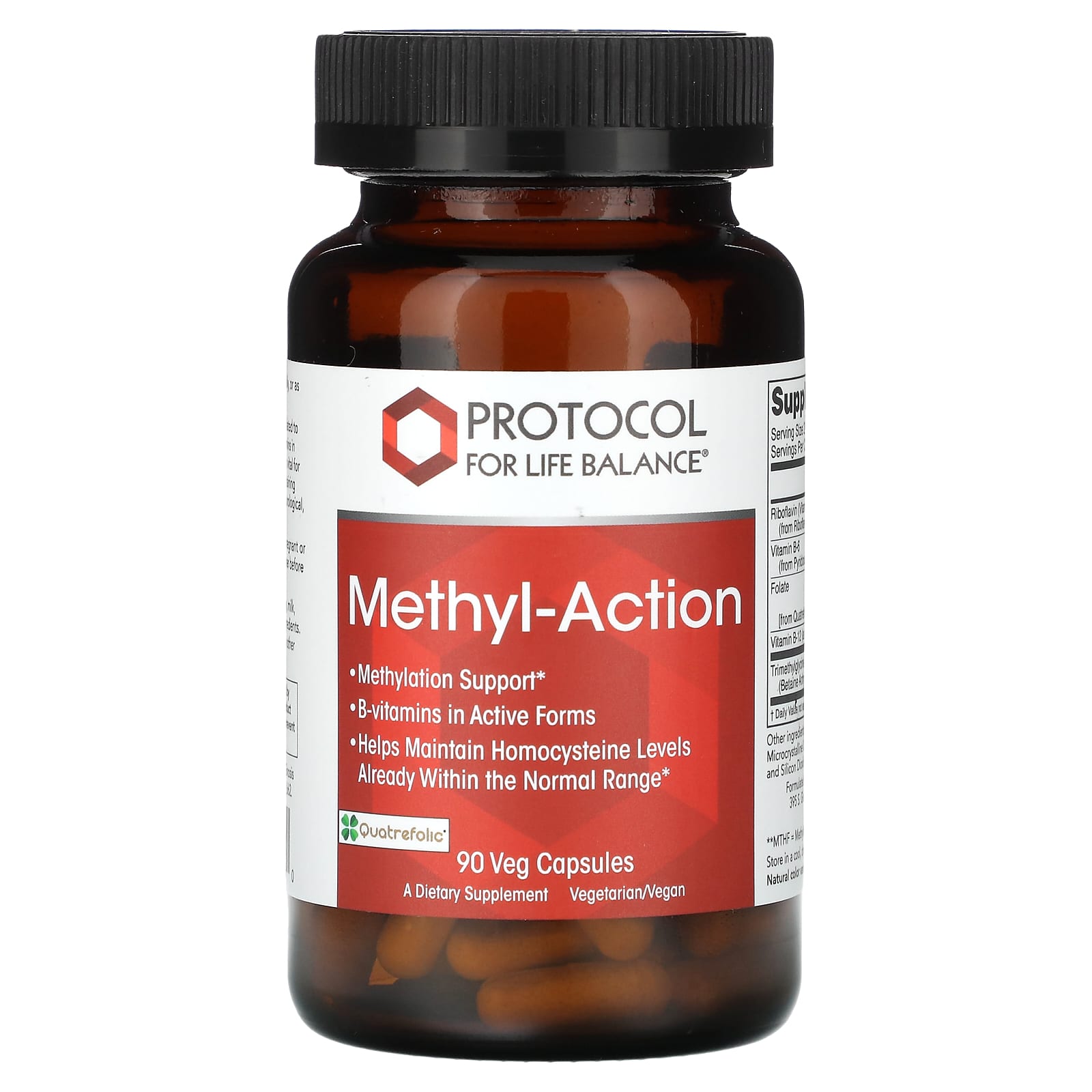 Підтримка метилювання Protocol for Life Balance Methyl-Action активний В-комплекс, 90 веганських капсул (PRT-10499)