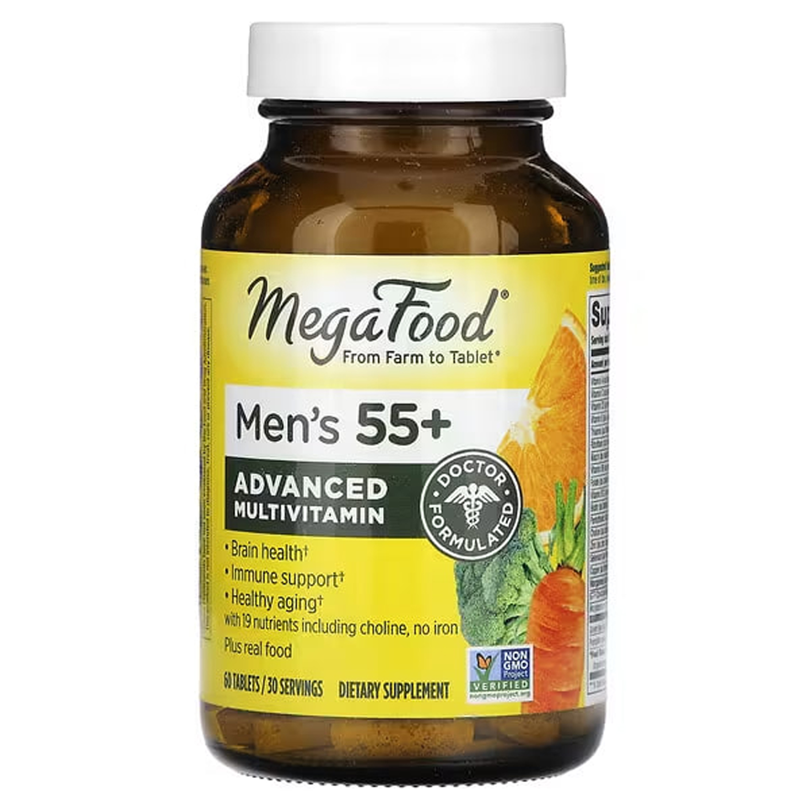 Вітаміни для чоловіків Mega Food Multivitamin & Mineral без заліза 55+, 60 таблеток (MGF-10273)