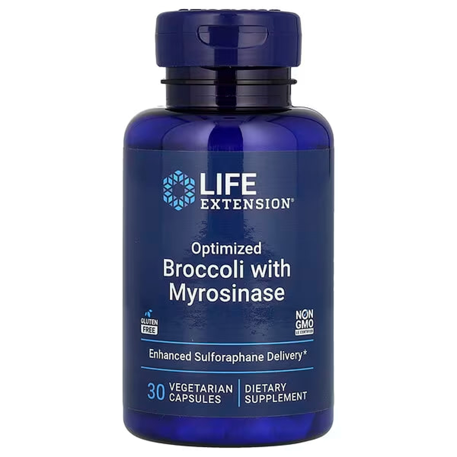 Брокколі з мірозиназою Life Extension Optimized Broccoli with Myrosinase оптимізована суміш, 30 вегетаріанських капсул (LEX-23683)