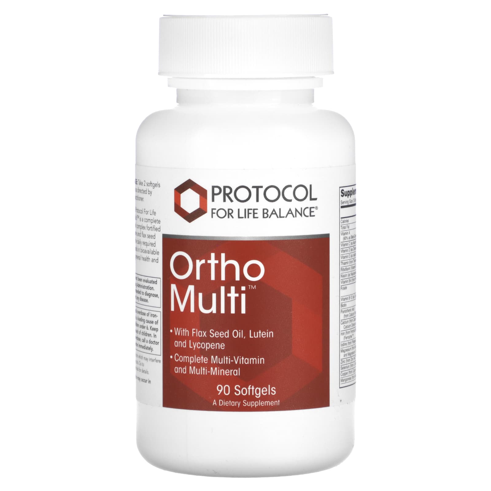 Мультивітаміни та мультимінерали Protocol for Life Balance Ortho Multi повний комплекс, 90 гелевих капсул (PRT-13816)