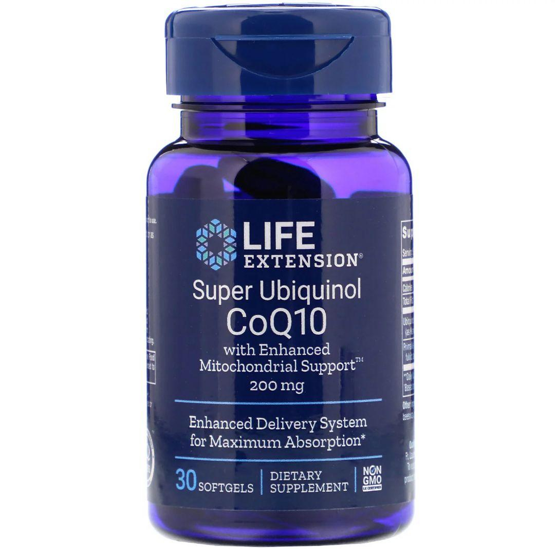 CoQ10 (убіхінол) Life Extension Ubiquinol CoQ10 200 мг, 30 капсул (LEX-14312)