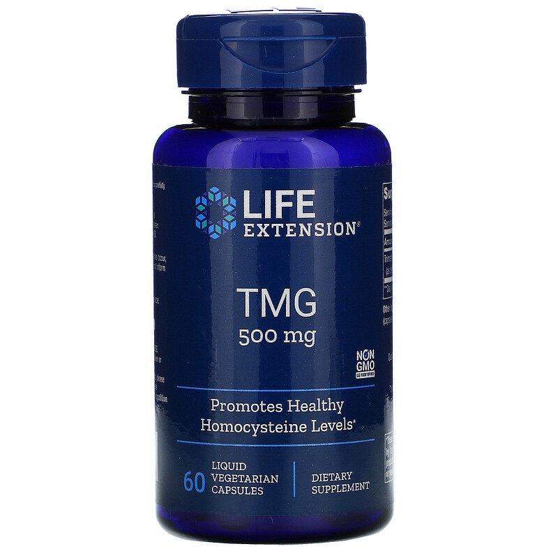 Триметилгліцин Life Extension TMG 500 мг, 60 капсул (LEX-18596)