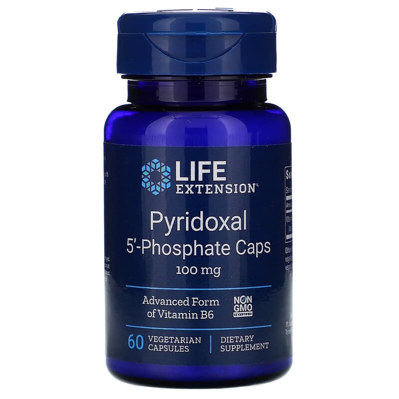 Вітамін В6 (піридоксаль 5'-фосфат) Life Extension Pyridoxal 5'-Phosphate 100 мг, 60 капсул (LEX-12176)