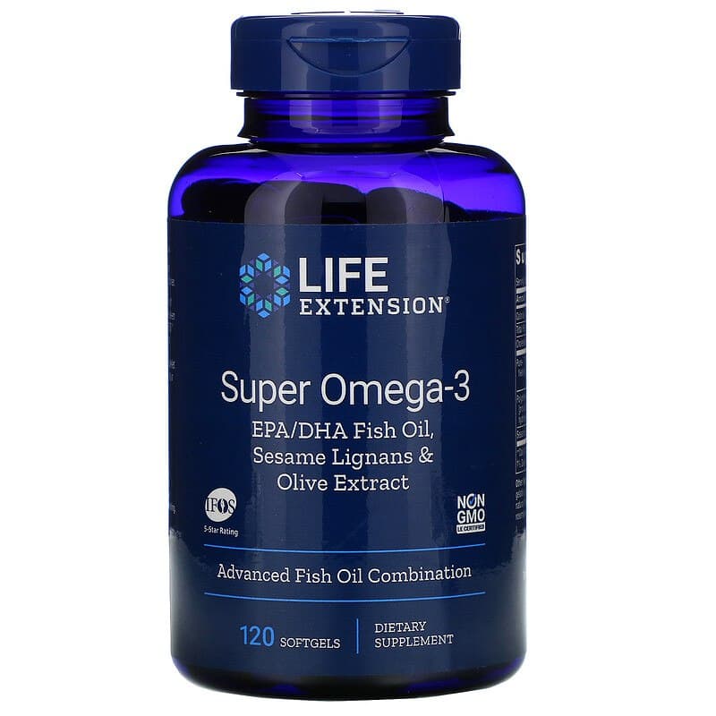 Омега-3 (супер) Life Extension Omega-3, 120 капсул (LEX-19821)