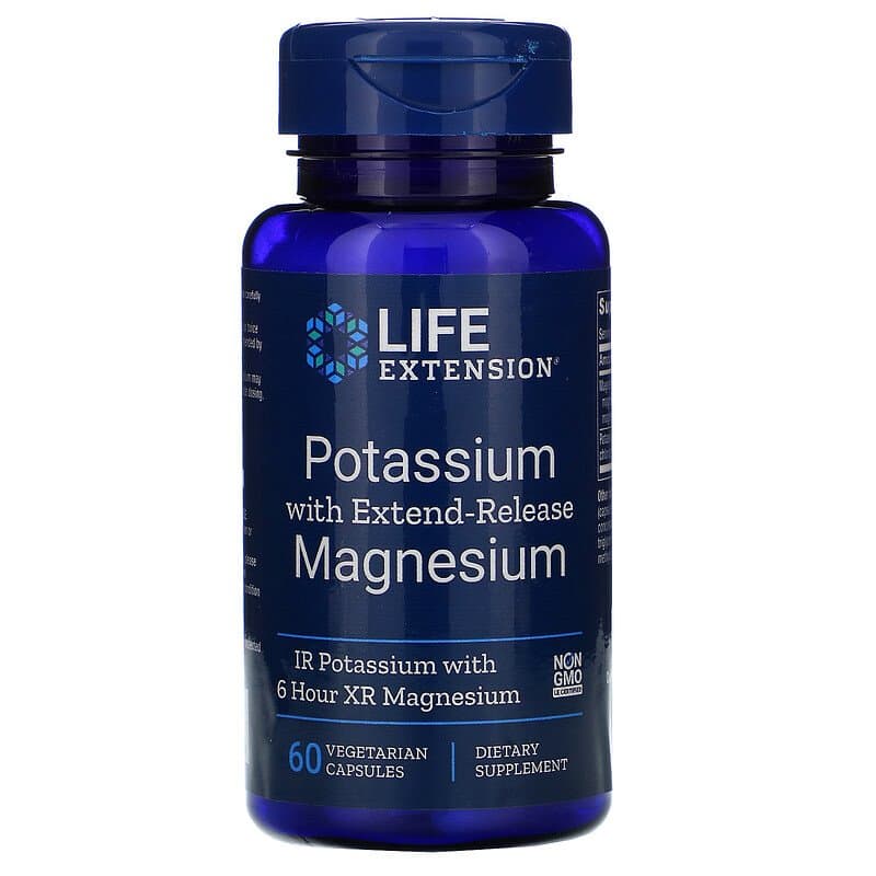 Калій з магнієм Life Extension Potassium with Extend-Release Magnesium, 60 кап.(LEX-23096)