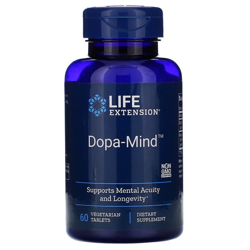Дофамін: формула для мозку Life Extension (Dopa-Mind), 60 таблеток (LEX-20066)