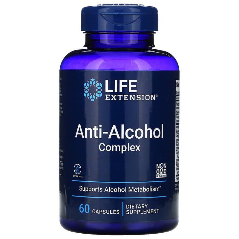 Антиалкогольний комплекс Life Extension Anti-Alcohol Complex, 60 вегетаріанських капсул (LEX-22400)