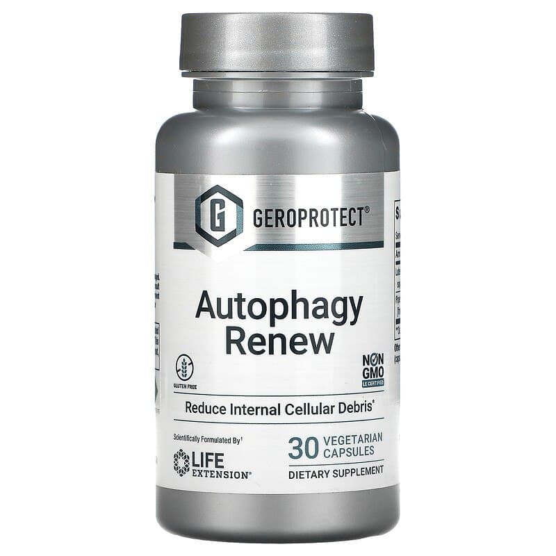 Формула довголіття Life Extension GeroProtect Autophagy Renew відновлення аутофагії, 30 вегетаріанських капсул (LEX-24153)