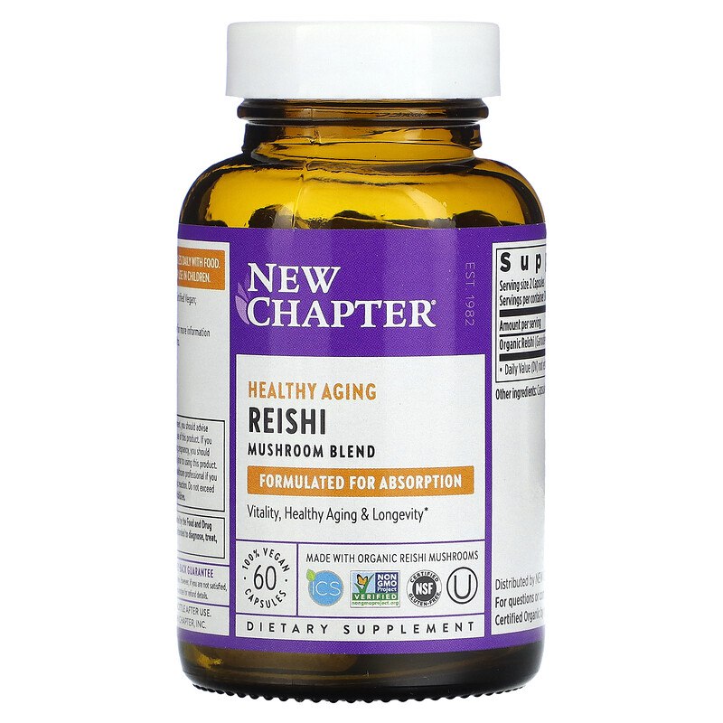 Гриби рейші New Chapter Reishi органік, 60 капсул (NCR-00235)