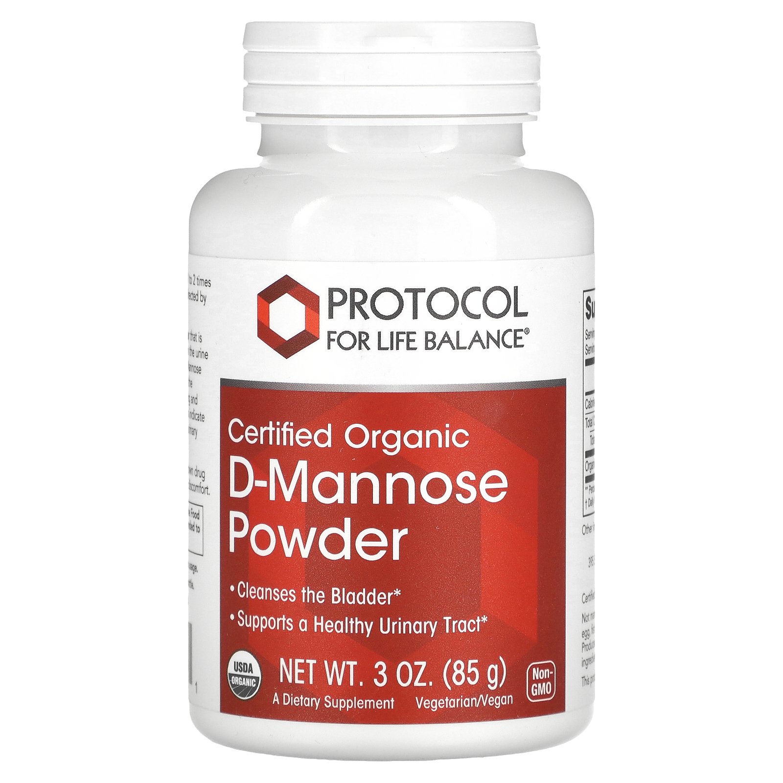 D-манноза Protocol for Life Balance D-Mannose сертифікований органічний порошок, 85 г (PRT-12810)
