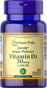 Вітамін Д3 Puritan's Pride Vitamin D3 2000 МО, 100 капсул (PTP-17621)