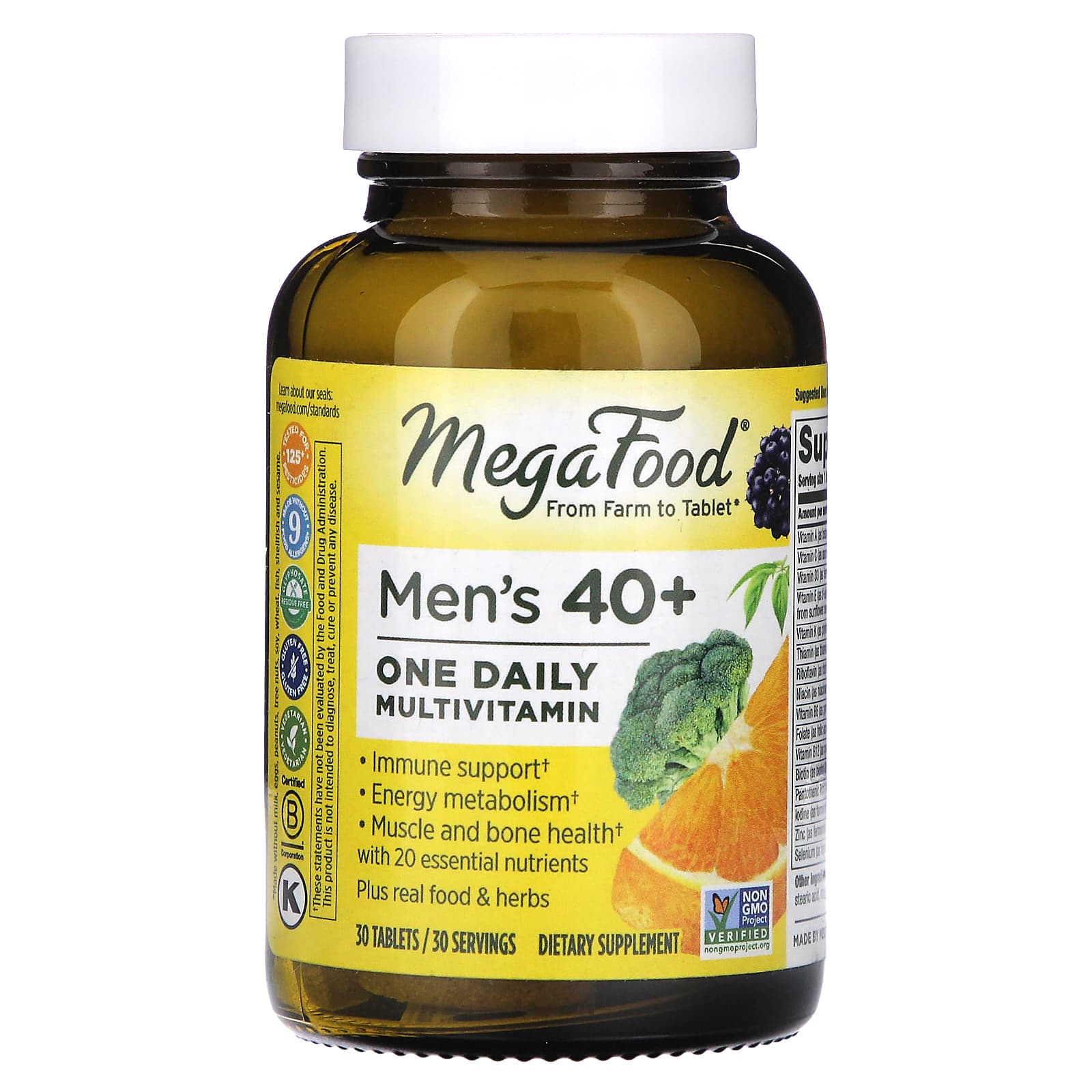 Вітаміни для чоловіків 40+ MegaFood Men One Daily без заліза 1 в день, 30 таблеток (MGF-10268)