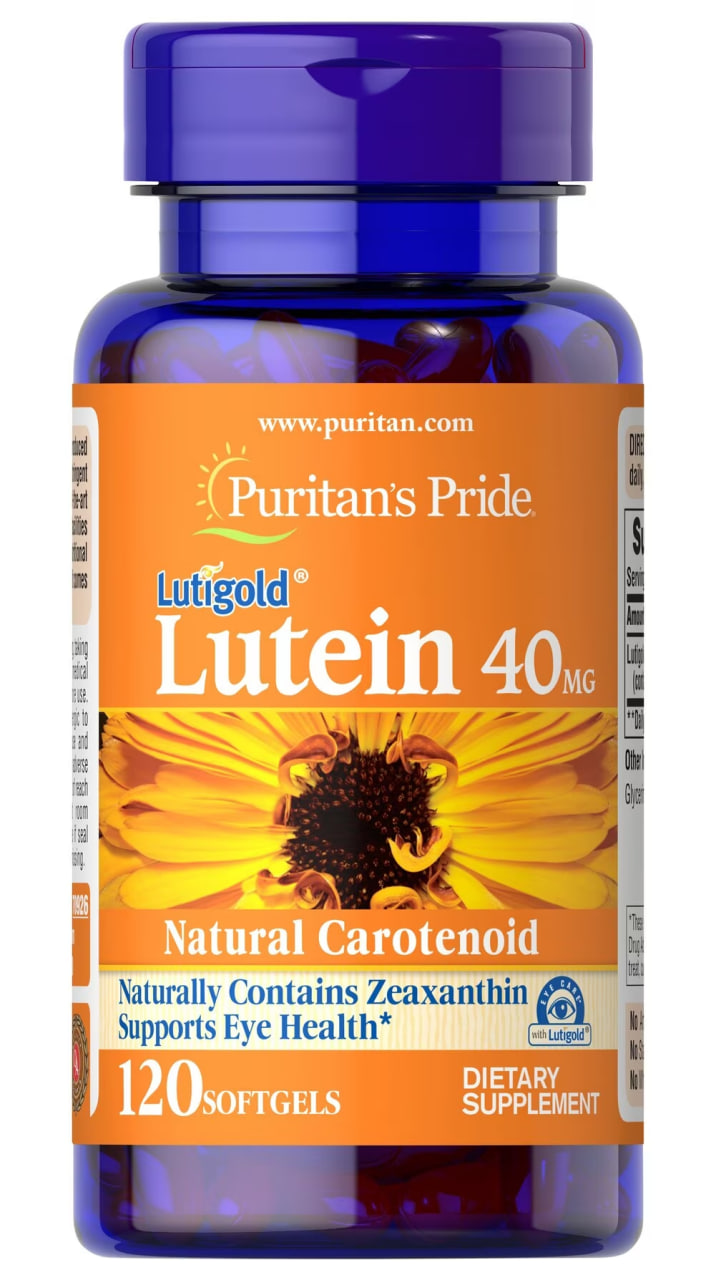 Лютеїн з зеаксантином Puritan's Pride Lutein 40 мг, 120 гелевих капсул (PTP-70926)