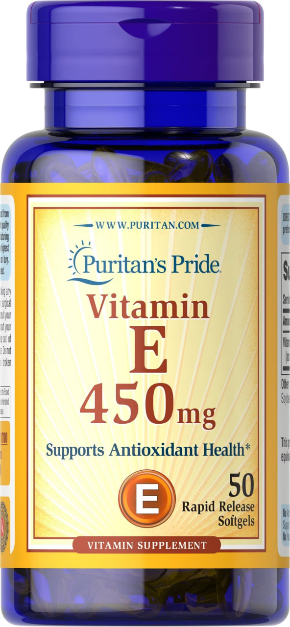 Вітамін Е Puritan's Pride Vitamin E 450 мг, 50 капсул (PTP-11780)