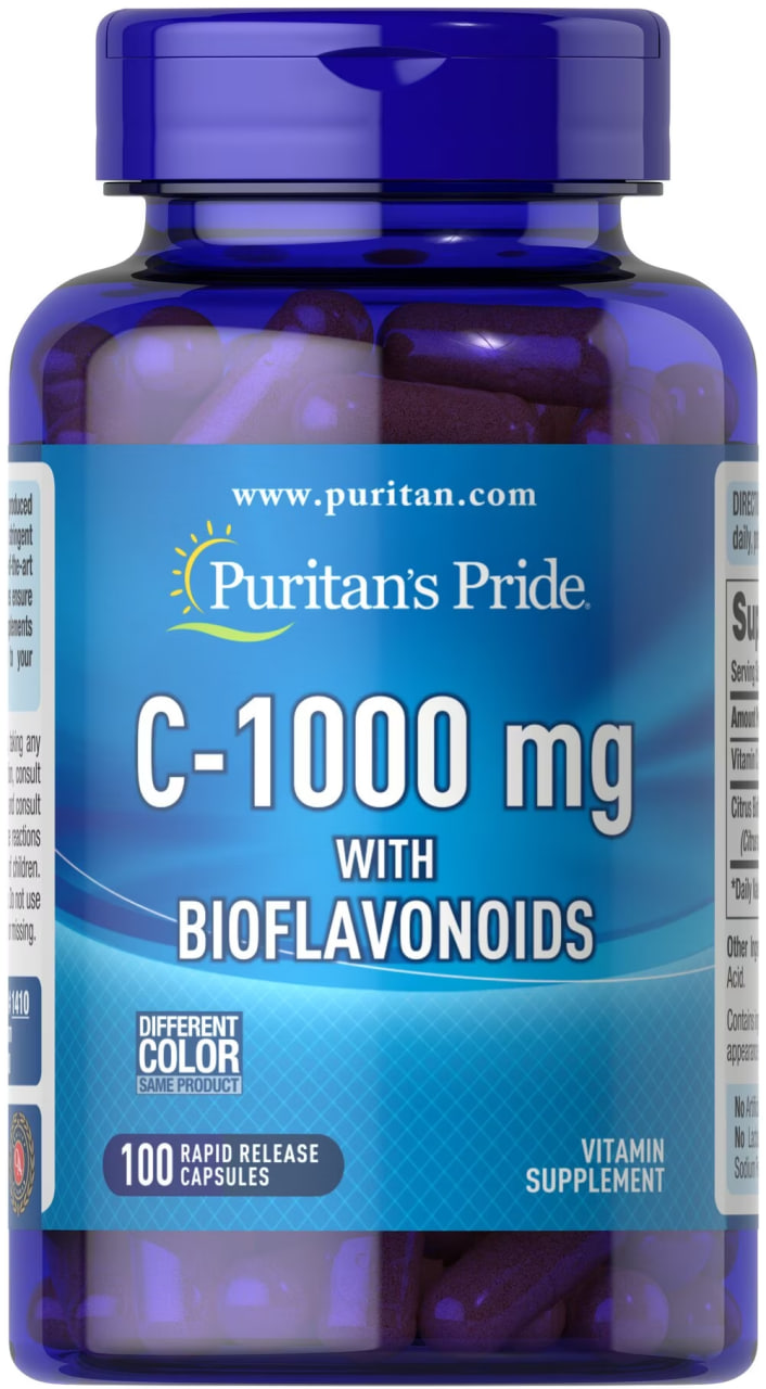 Вітамін С з біофлавоноїдами Puritan's Pride Vitamin C with Bioflavonoids 1000 мг, 100 капсул (PTP-11410)