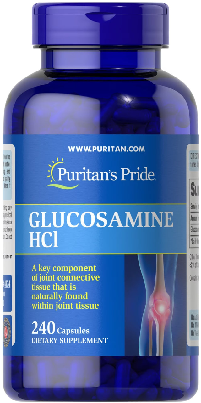 Глюкозамін Puritan's Pride Glucosamine HCl 680 мг, 240 капсул (PTP-14174)