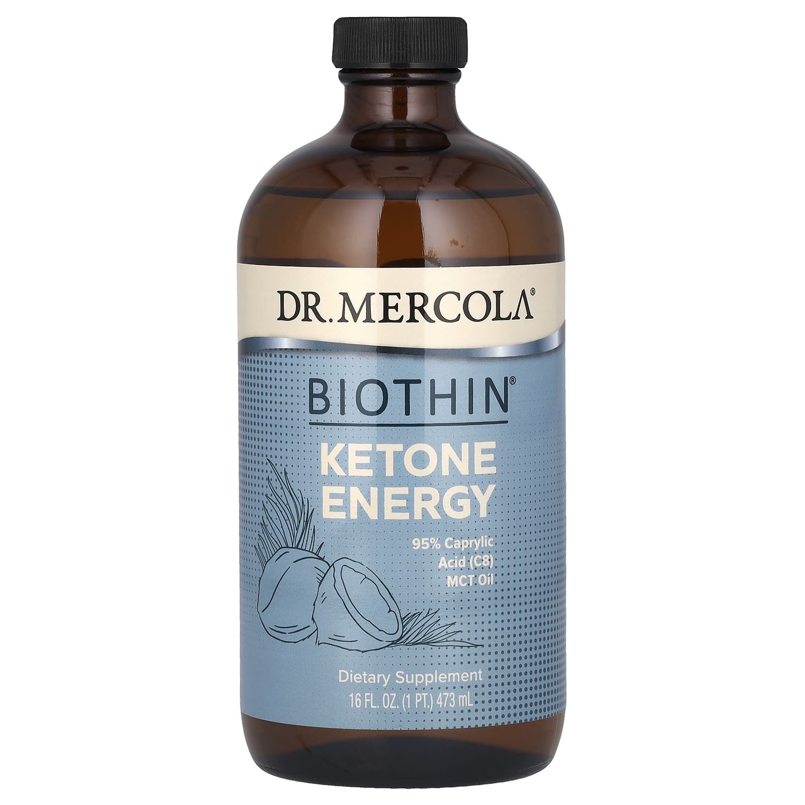 Кокосова олія MCT Dr. Mercola Ketone Energy, 473 мл (MCL-01814)