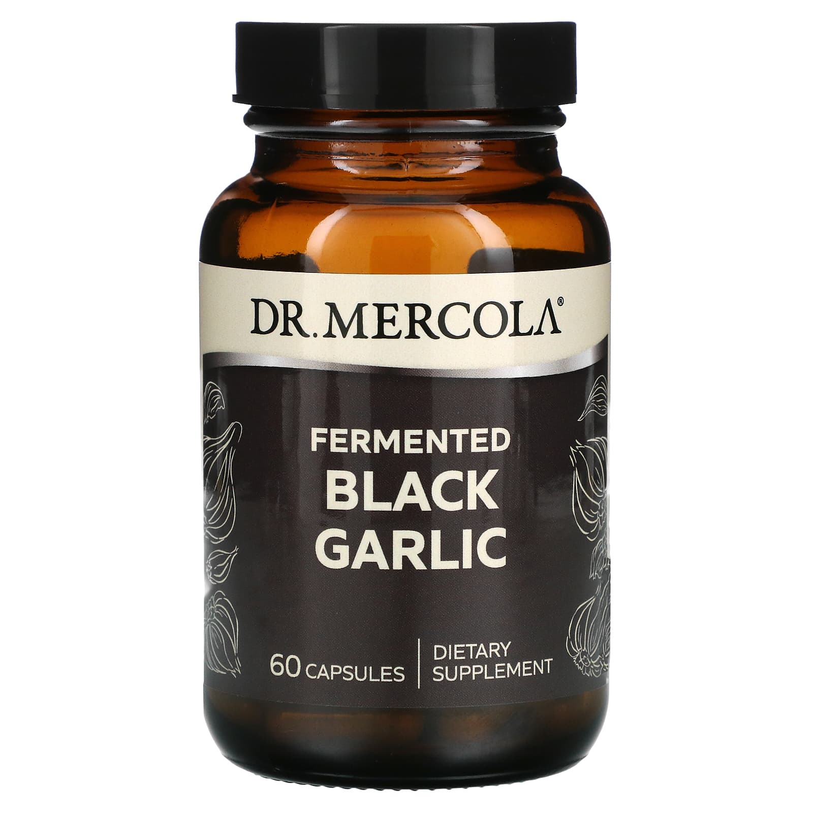 Чорний часник Dr. Mercola Black Garlic ферментований, 60 капсул (MCL-01582)