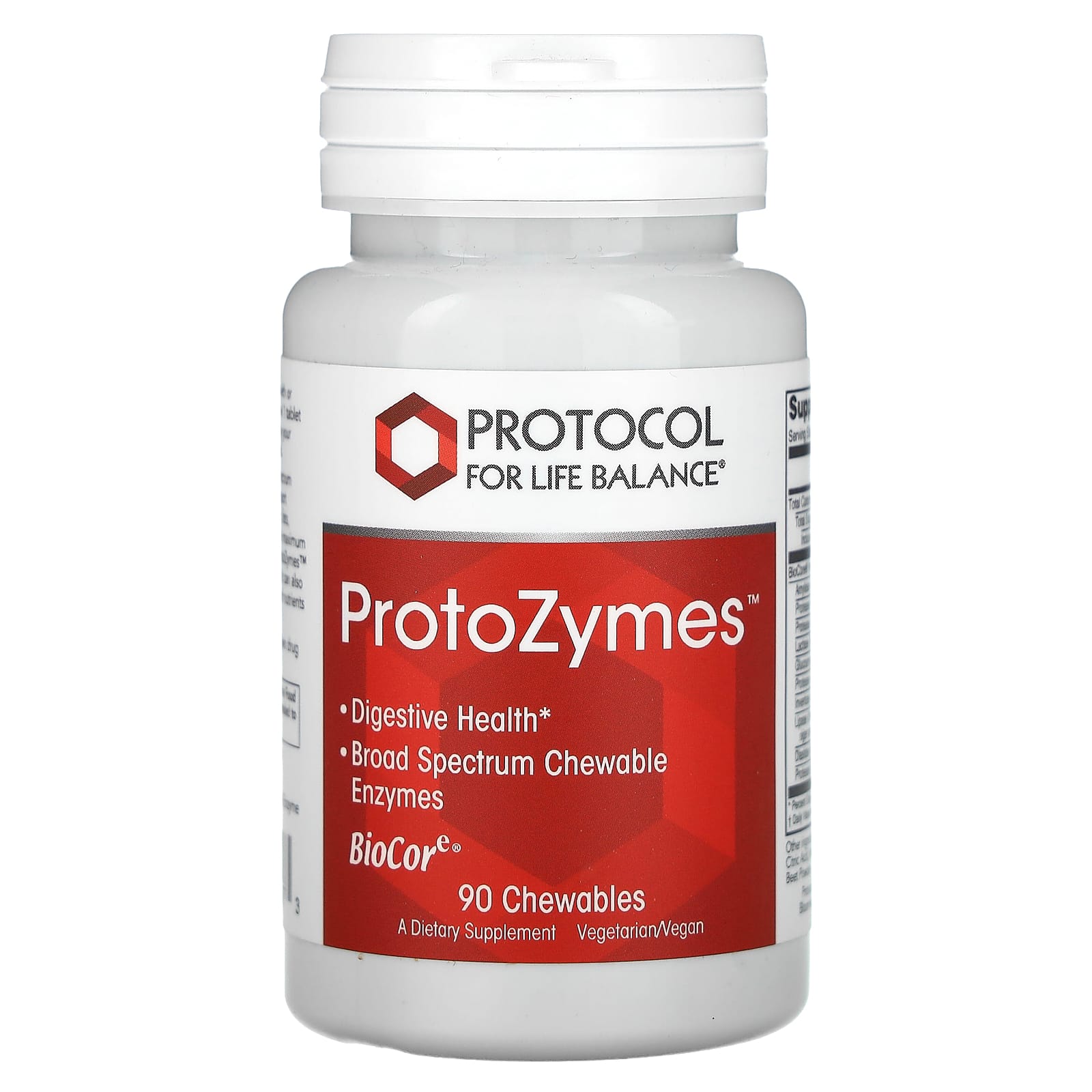 Травні ферменти широкого спектру Protocol for Life Balance ProtoZymes, 90 жувальних таблеток (PRT-12957)