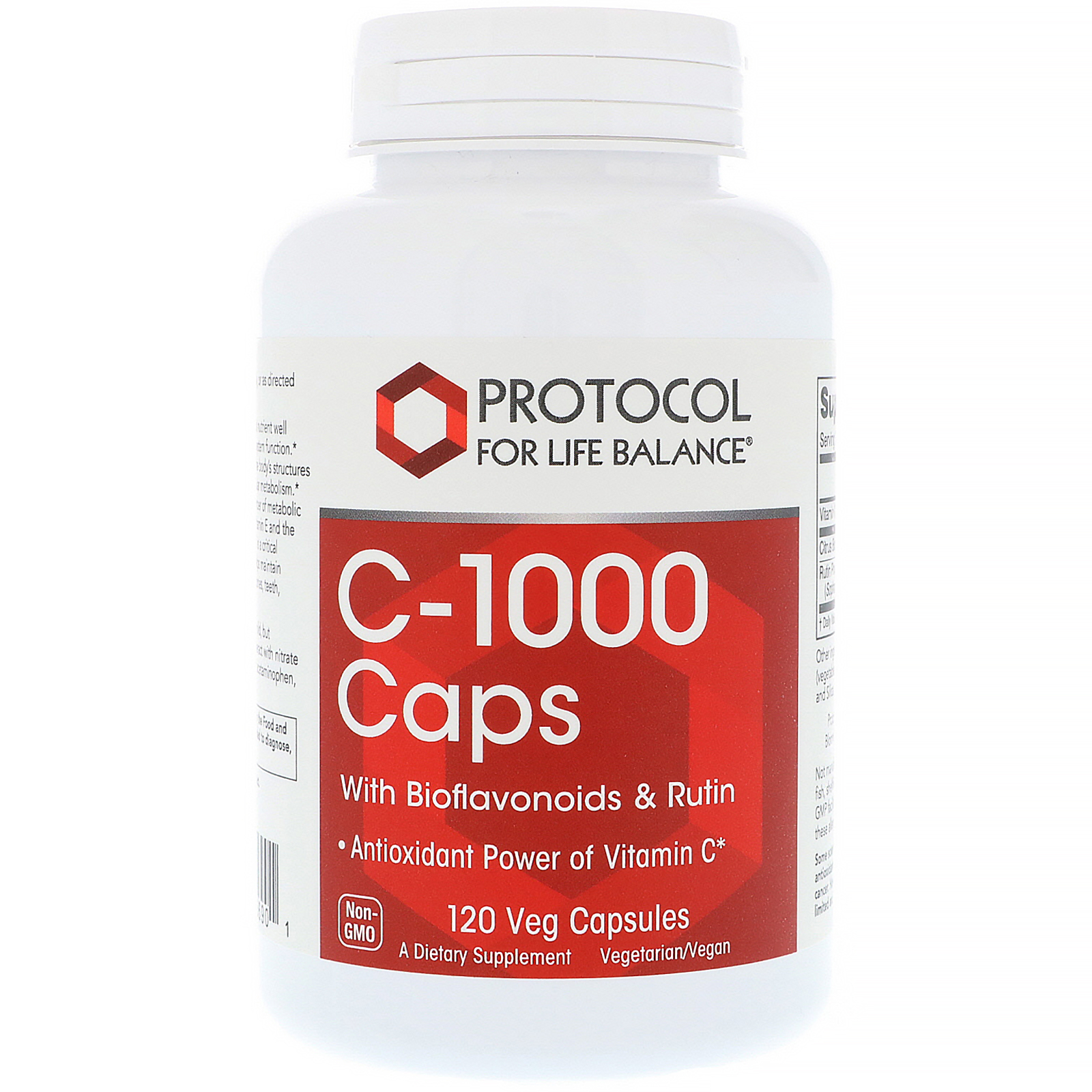Вітамін C Protocol for Life Balance з биофлавоноїдами і рутином Vitamin C with Bioflavonoids & Rutin, 120 капсул (PRT-10690)