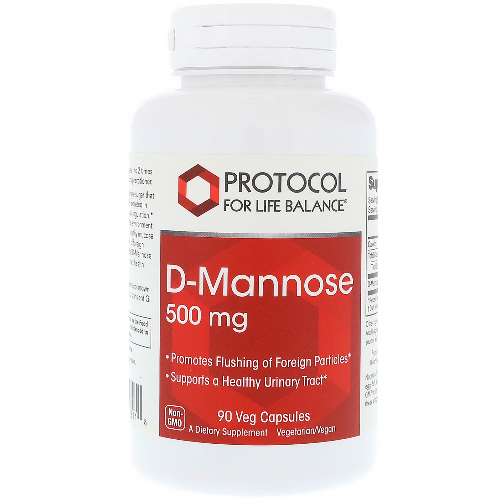 D-Манноза Protocol for Life Balance D-Mannose 500 мг, 90 вегетаріанських капсул (PRT-12811)