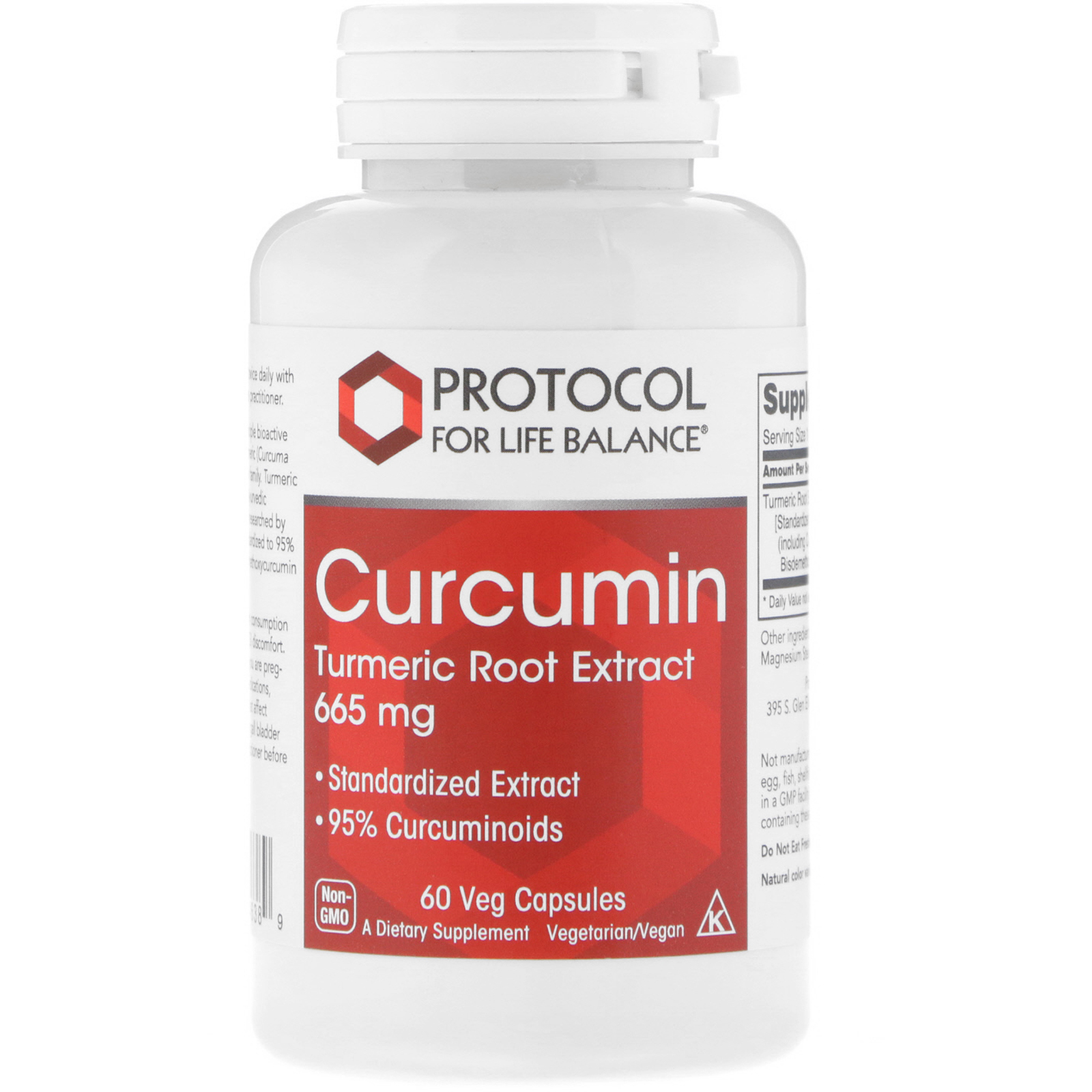Куркумін Protocol for Life Balance екстракт кореня куркуми Curcumin Turmeric 665 мг, 60 вегетаріанських капсул (PRT-14638)