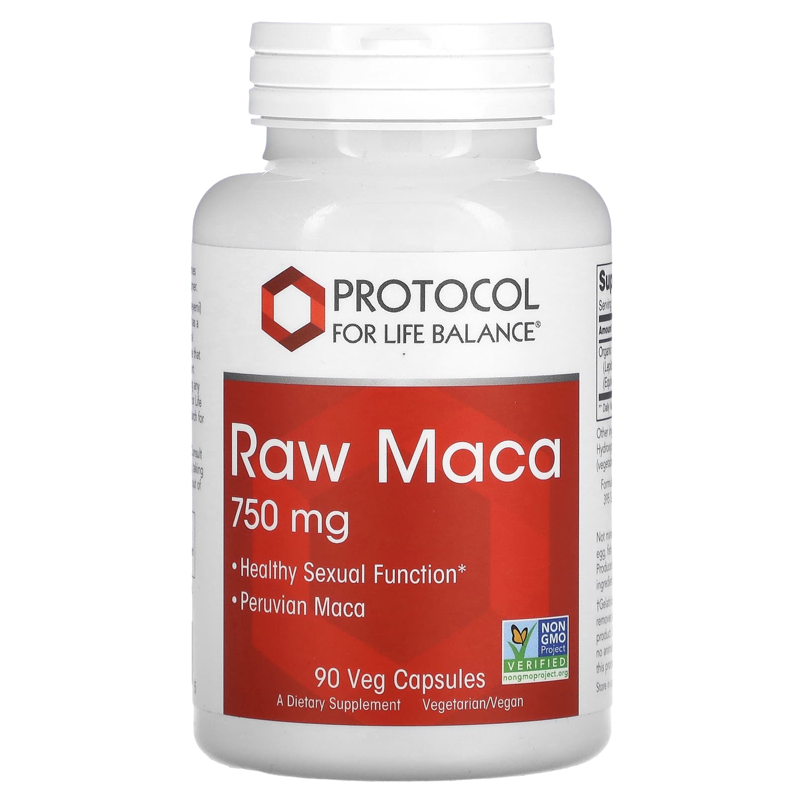 Мака перуанська Protocol for Life Balance Raw Maca сира 750 мг, 90 веганських капсул (PRT-14777)