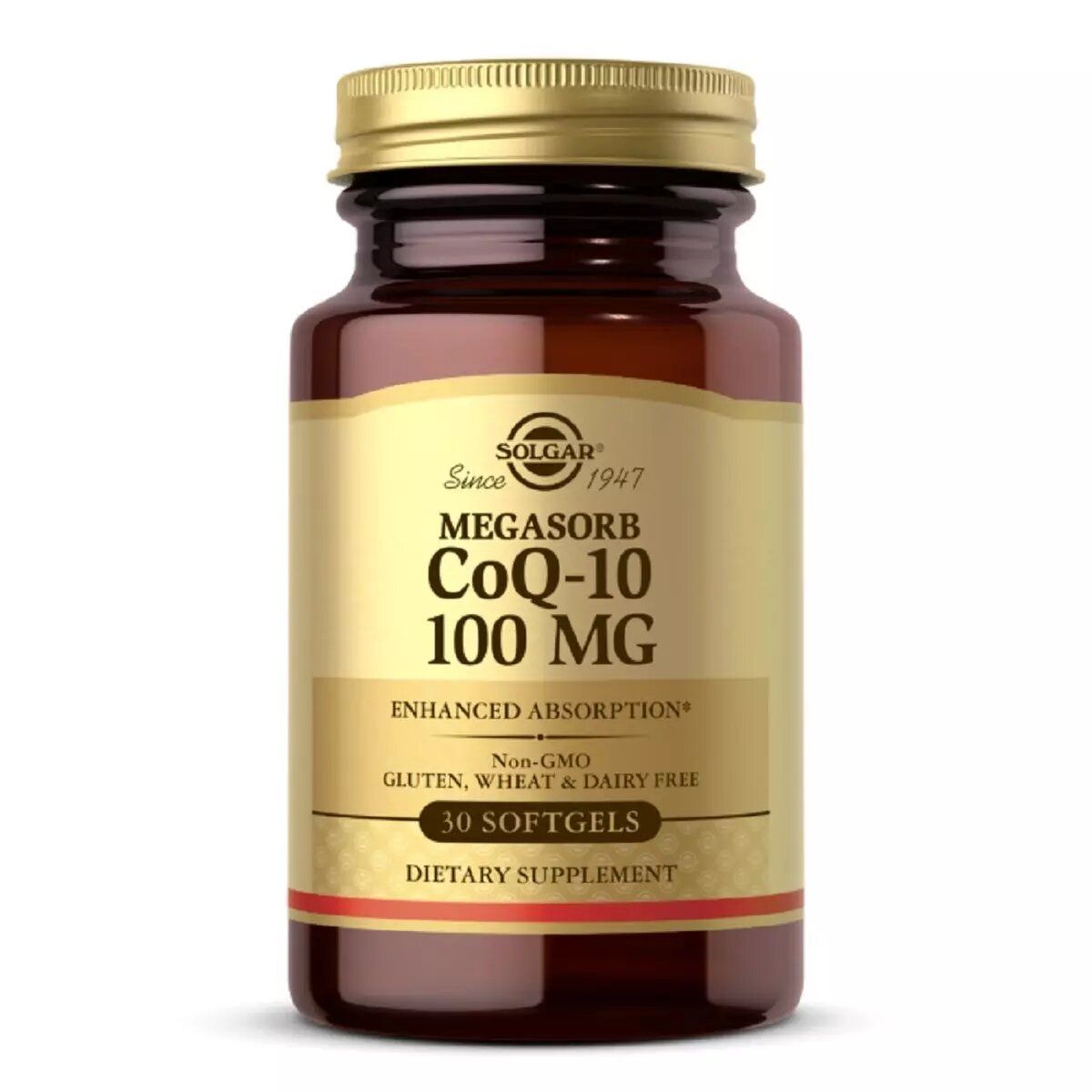 Коензим Q-10 Solgar Megasorb CoQ-10 100 мг, 30 гелевих капсул (SOL-00947)