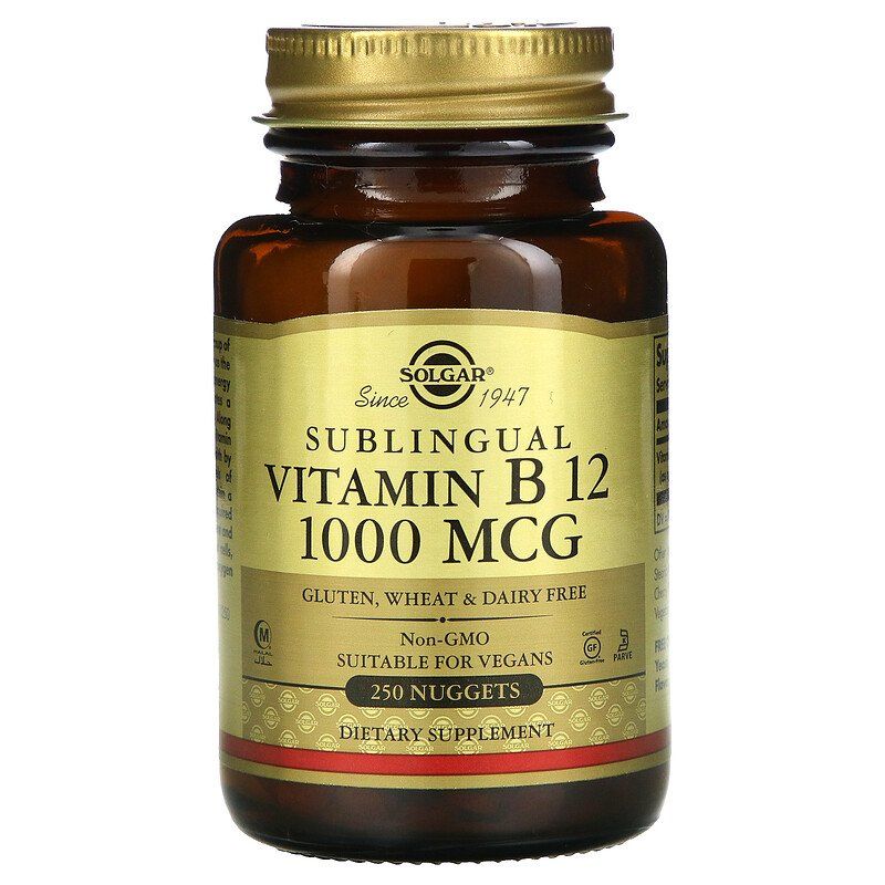Вітамін В12 (ціанокобаламін) Solgar Vitamin B12 сублінгвальний 1000 мкг, 250 таблеток (SOL-03230)