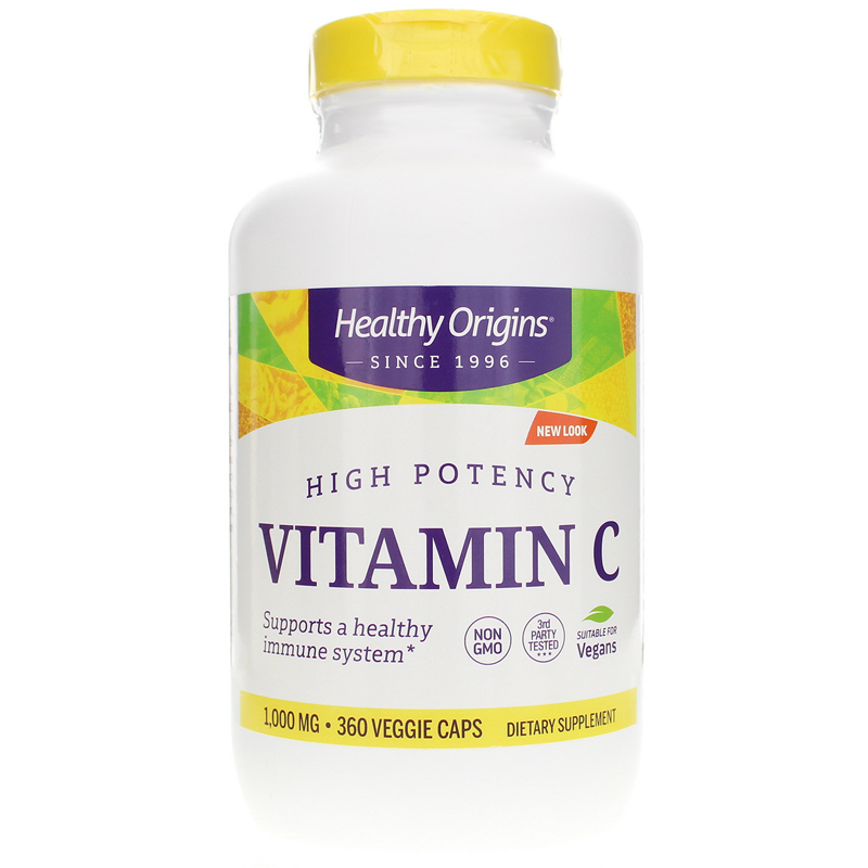 Вітамін С Healthy Origins (L-аскорбінова кислота) Vitamin C 1000 мг, 360 вегетаріанських капсул (HOG-15228)