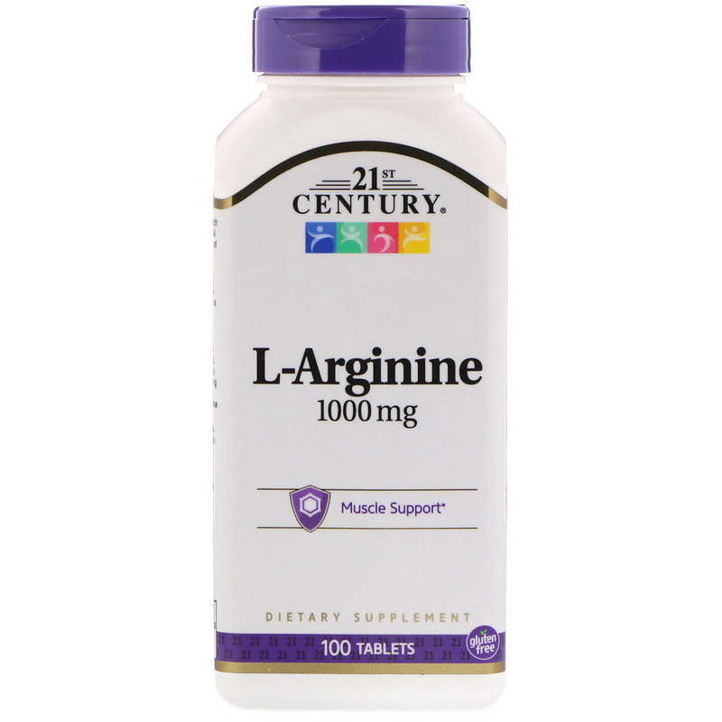 Аргінін 21st Century L-Arginine 1000 мг, 100 таблеток (CEN-27086)