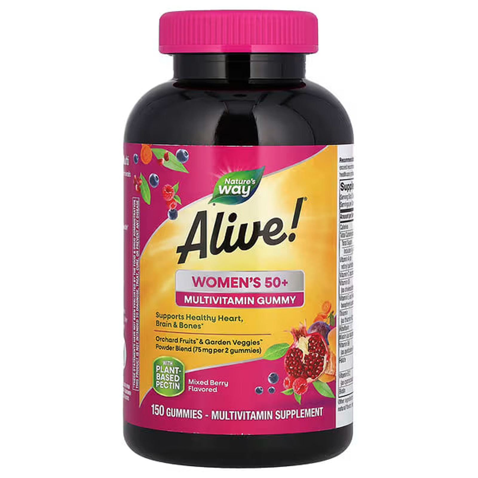 Мультивітаміни для жінок віком від 50 років Nature's Way Women's 50+ Gummy Alive суміш ягід, 150 жувальних таблеток (NWY-14068)