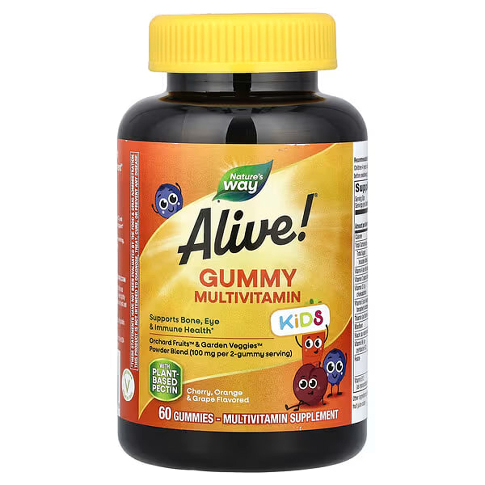 Мультивітаміни для дітей Nature's Way, Alive! Multi-Vitamin for Children вишня апельсин та виноград, 60 жувальних цукерок (NWY-15788)