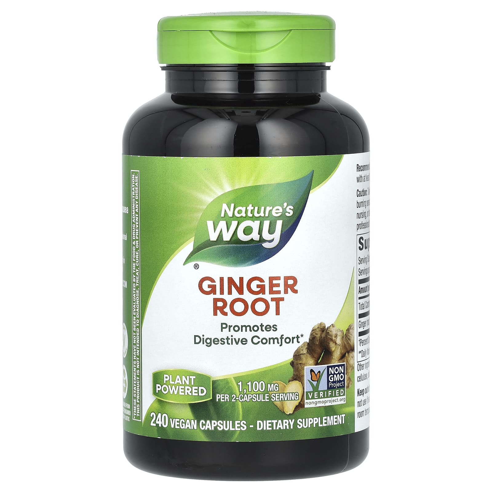 Корінь імбиру Nature's Way (Ginger Root) 1100 мг, 240 веганських капсул (550 мг на капсулу)(NWY-11926)