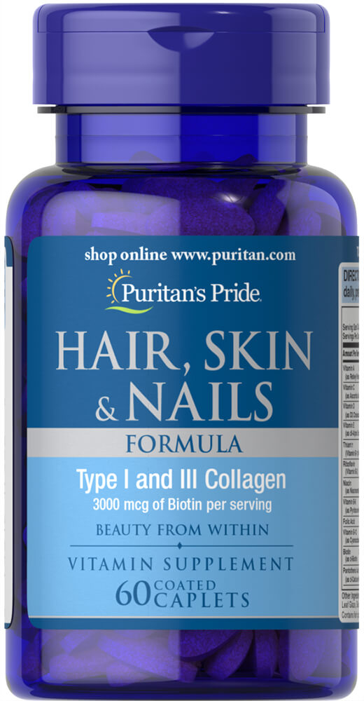 Формула для волосся, шкіри, нігтів Puritan's Pride Hair Skin Nails Formula 60 каплет (PTP-17580)