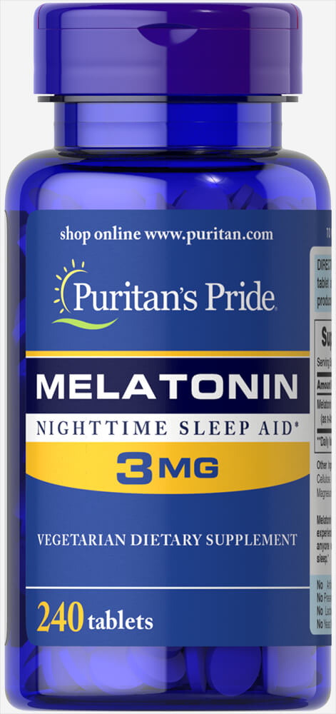 Мелатонін Puritan's Pride Melatonin 3 мг, 240 таблеток (PTP-17904)
