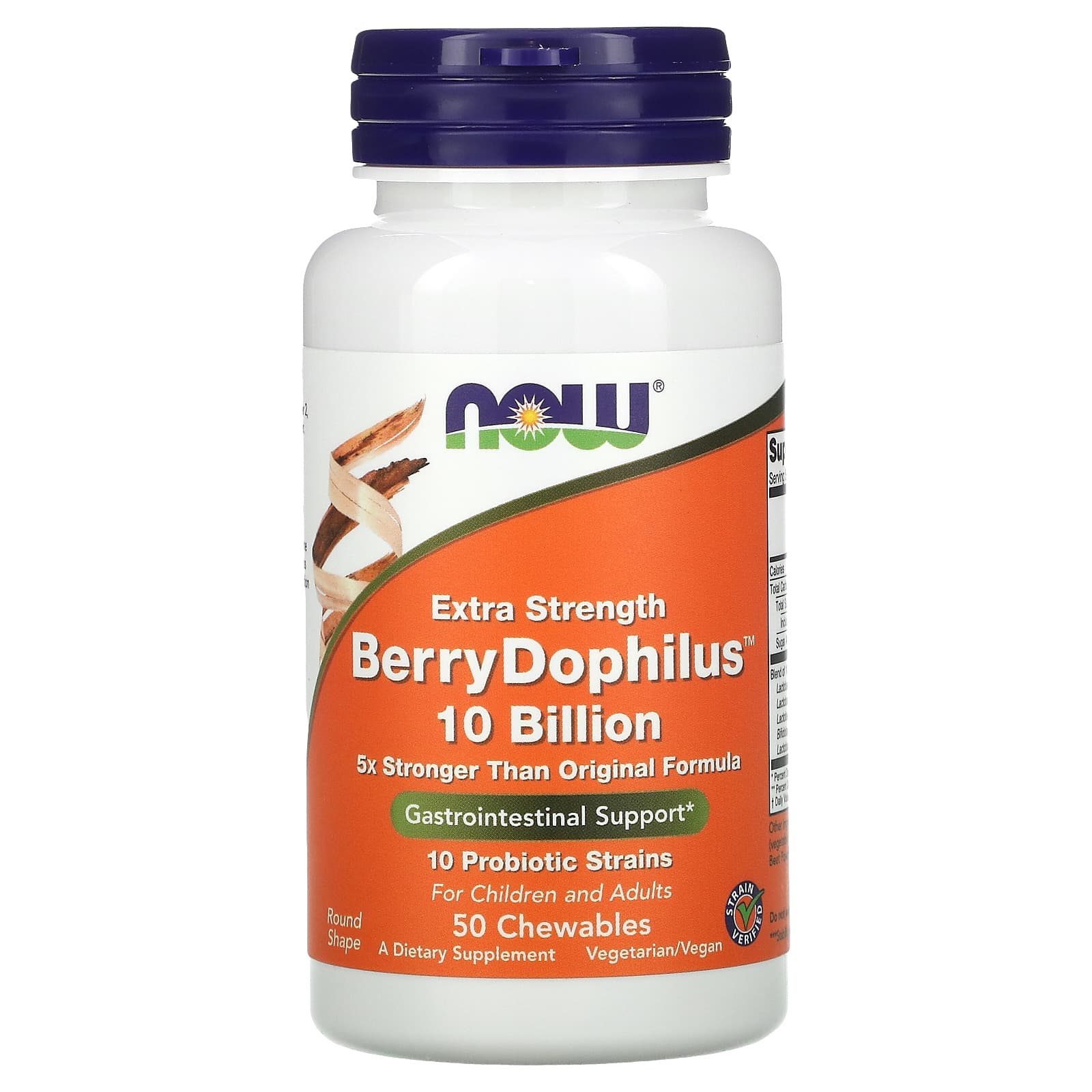 Пробіотики дофілус Now Foods Berry Dophilus екстра сила, смак ягід, 50 жувальних таблеток (NOW-02923)