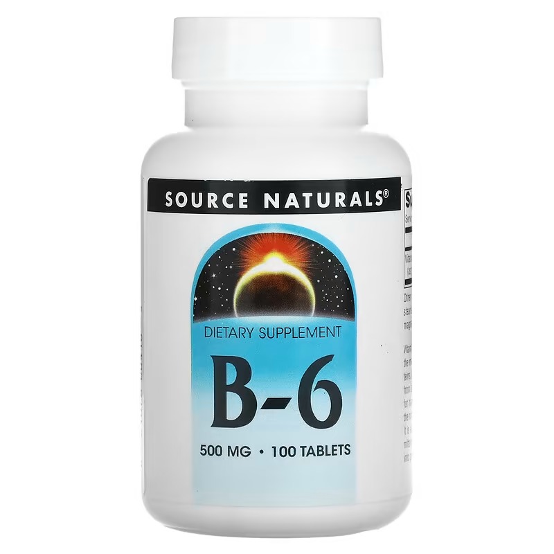 Вітамін В6 (піридоксин) Source Naturals Vitamin B-6 500 мг, 100 табл. (SNS-00416)
