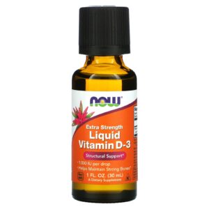 Вітамін D3 Now Foods Vitamin D-3 рідкий посилений, 1000 МО, 30 мл (NOW-00371)