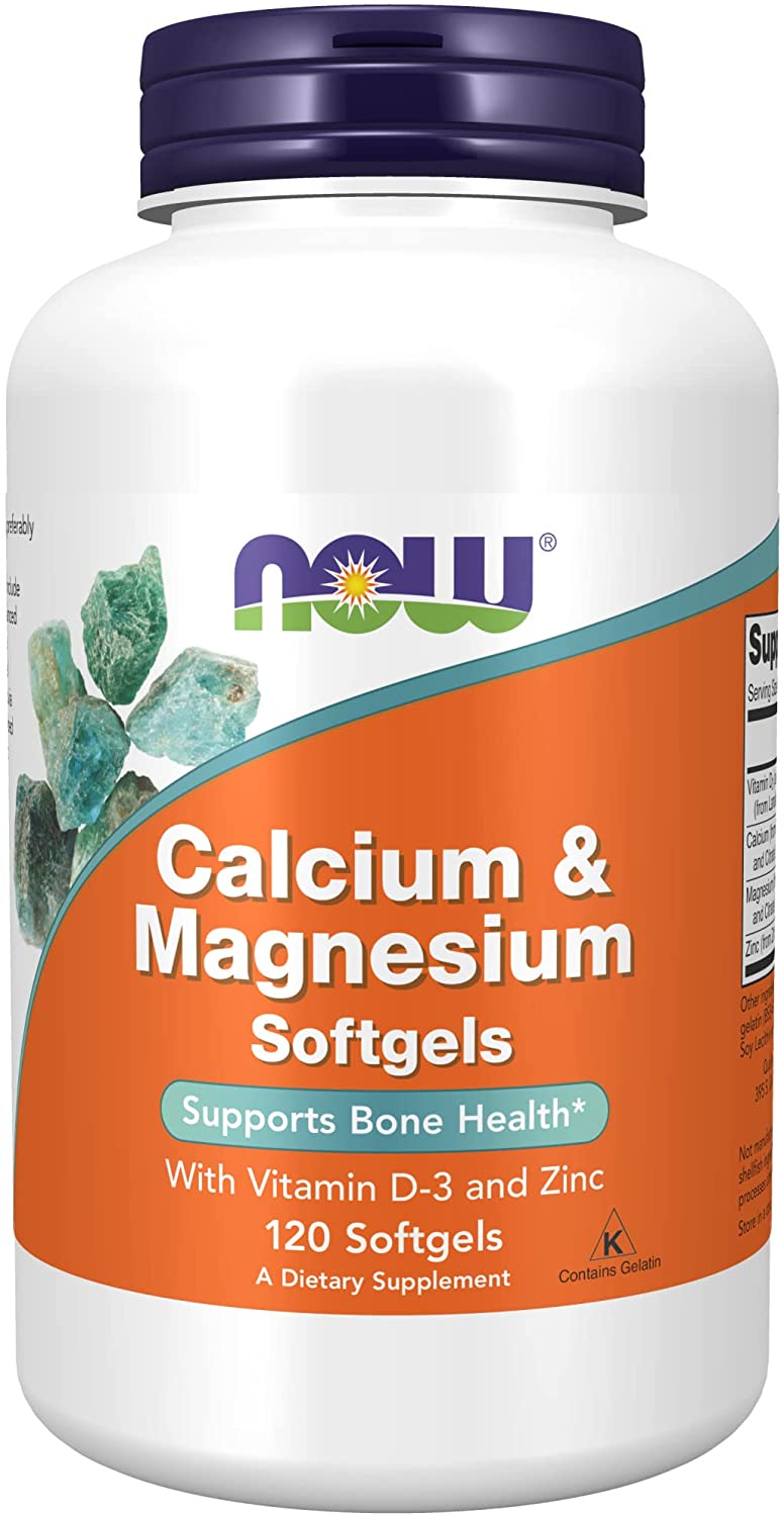 Кальцій та магній Now Foods Calcium & Magnesium з вітаміном D-3 та цинком, 120 гелевих капсул (NOW-01251)