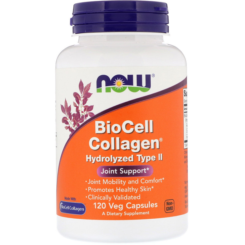 Колаген Біосил тип II Now Foods BioCell Collagen гідролізований, 120 вегетаріанських капсул (NOW-03008)