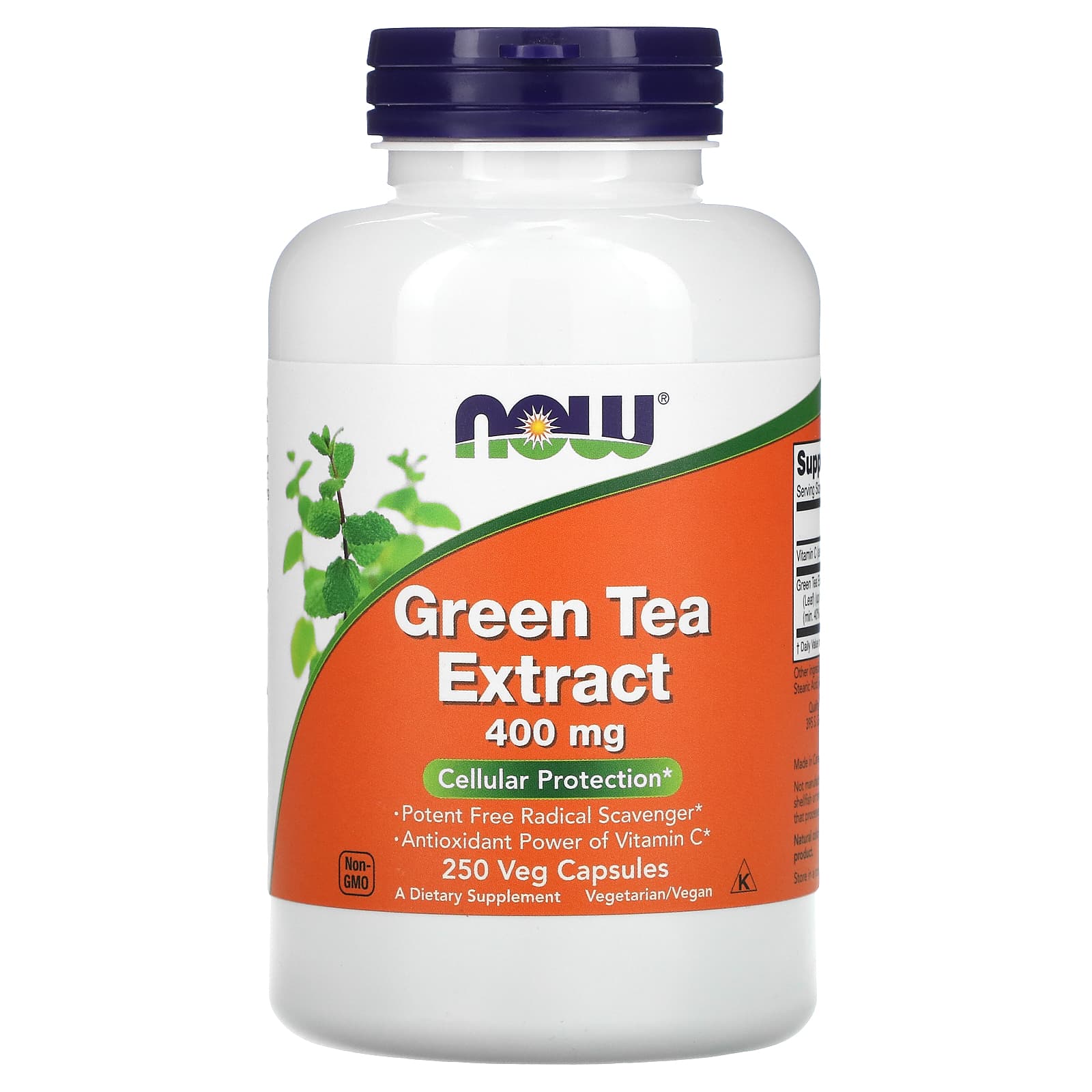Екстракт зеленого чаю Now Foods (Green Tea) 400 мг, 250 вегетаріанських капсул (NOW-04706)