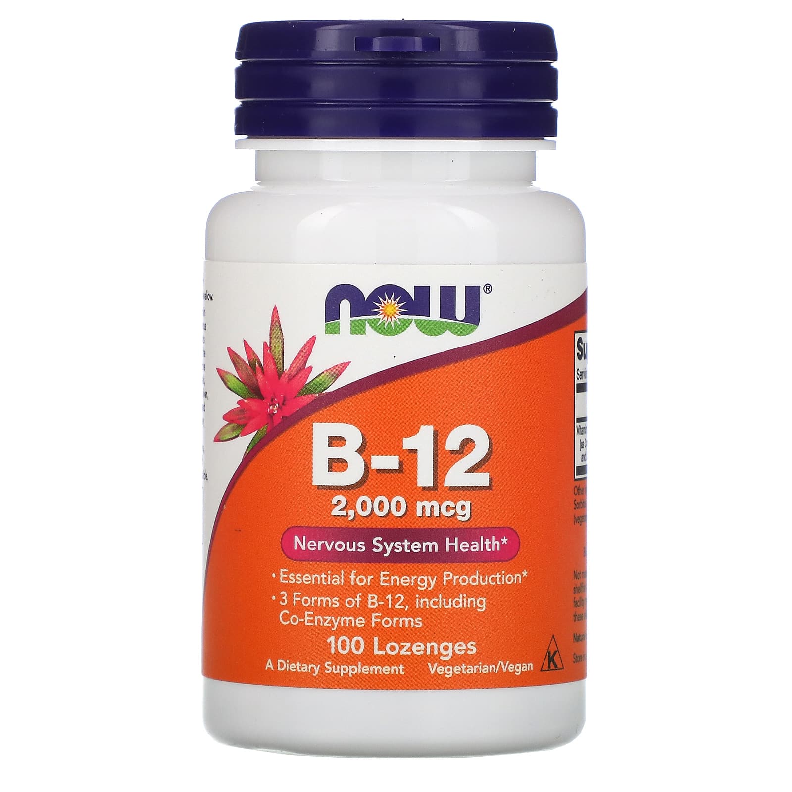 Вітамін В12 Now Foods Vitamin B-12 2000 мкг, 100 льодяників (NOW-00459)