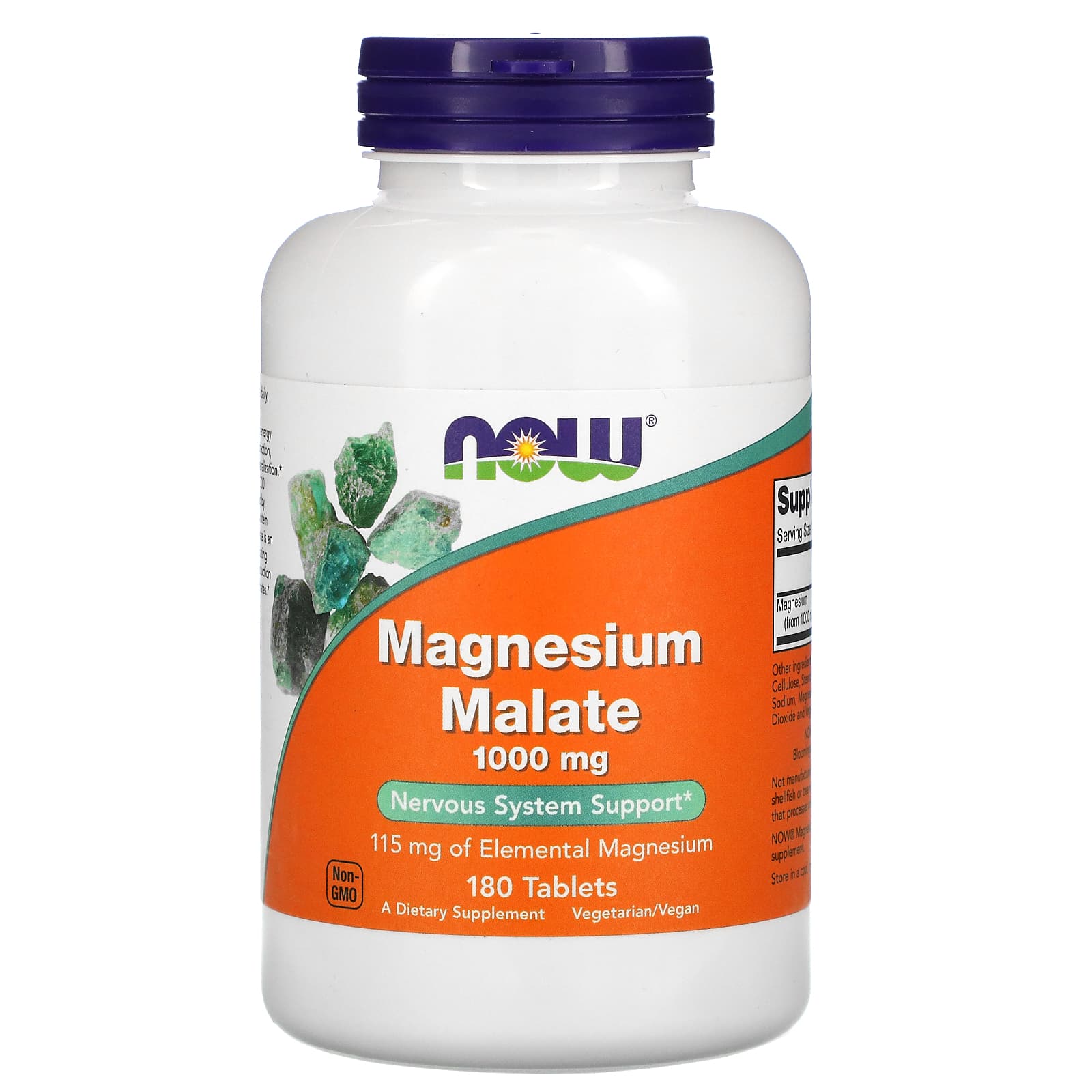 Магнію малат Now Foods Magnesium Malate 1000 мг, 180 таблеток (NOW-01300)